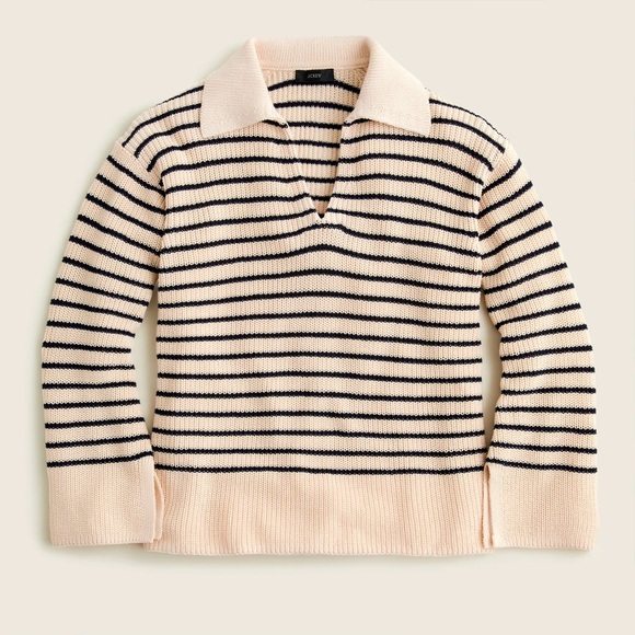 J. Crew Sweaters - J. Crew Relaxed Collared Sweater in Stripe